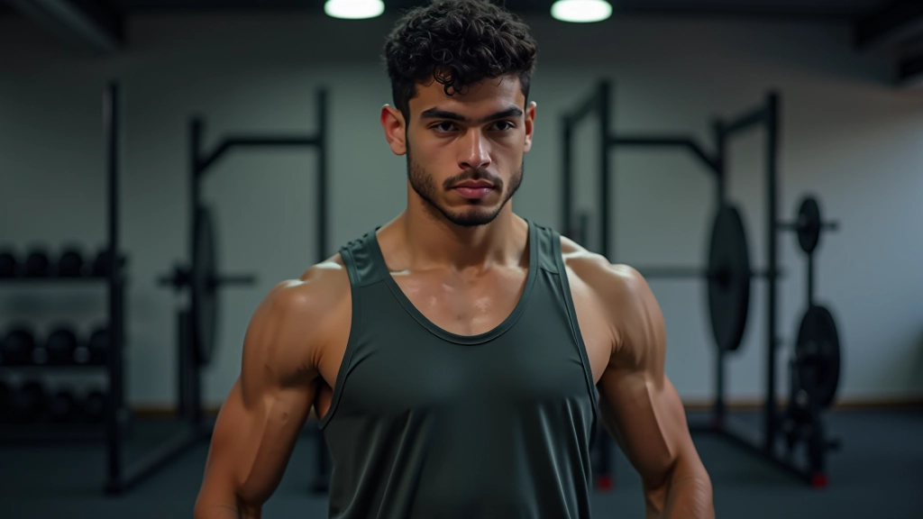 لاعب كرة يد شاب يقوم بتمارين اللياقة البدنية والقوة في الجيم